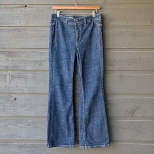 Anthro Pilcro and the Letterpress High-Rise Bootcut Blue Jeans Cropped Size 28